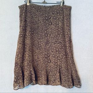 A line brown skirt